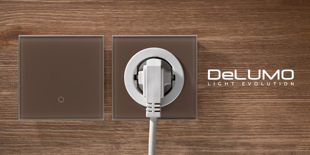 Беспроводной сенсорный выключатель света DeLUMO для управления одной зоной освещения.